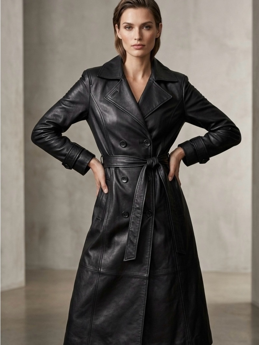Vintage Wilsons Leather Trench Coat Double Breasted Matrix Jacket Thinsulate S